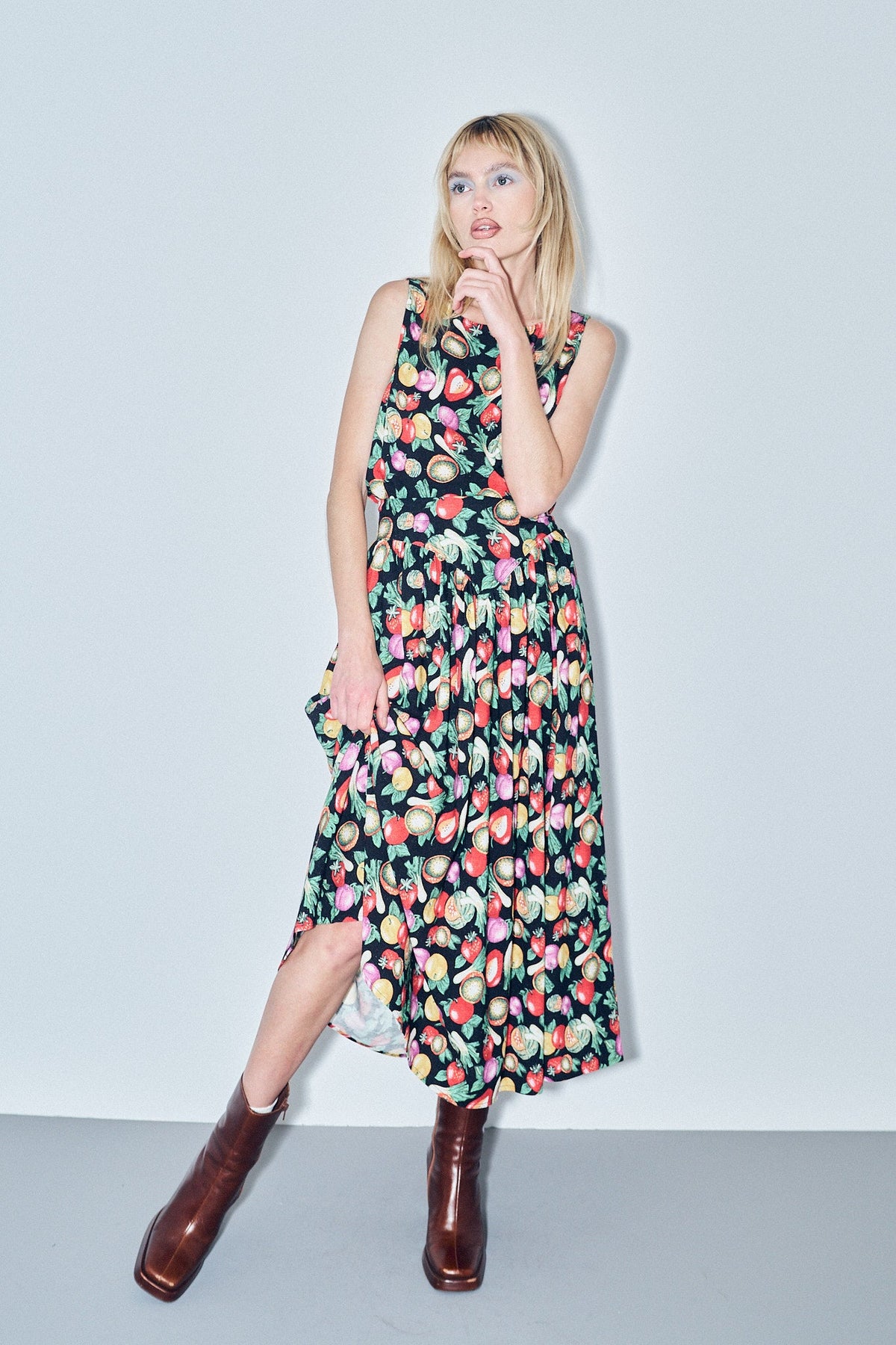 Park Skirt Soft Linen Vegetable Medley