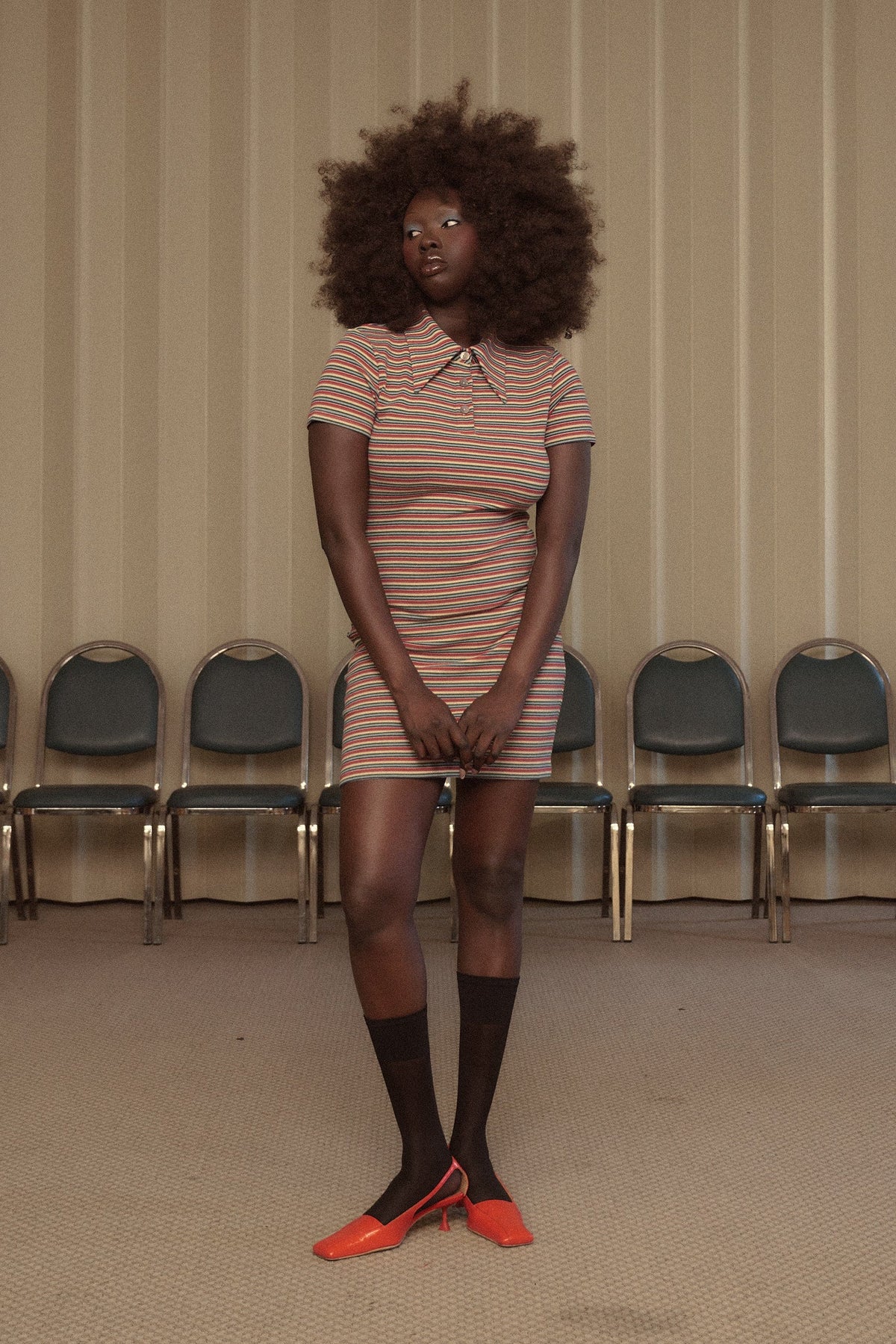 Monsanto Stripe Polo Cotton Mini Dress