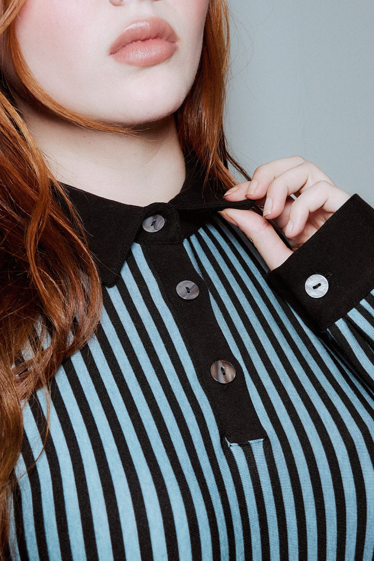 Blue Stripe Polo Midi Dress