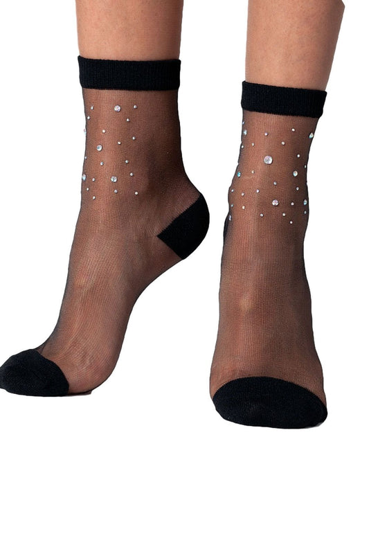 Sheer Jewelled Ankle Socks 1733