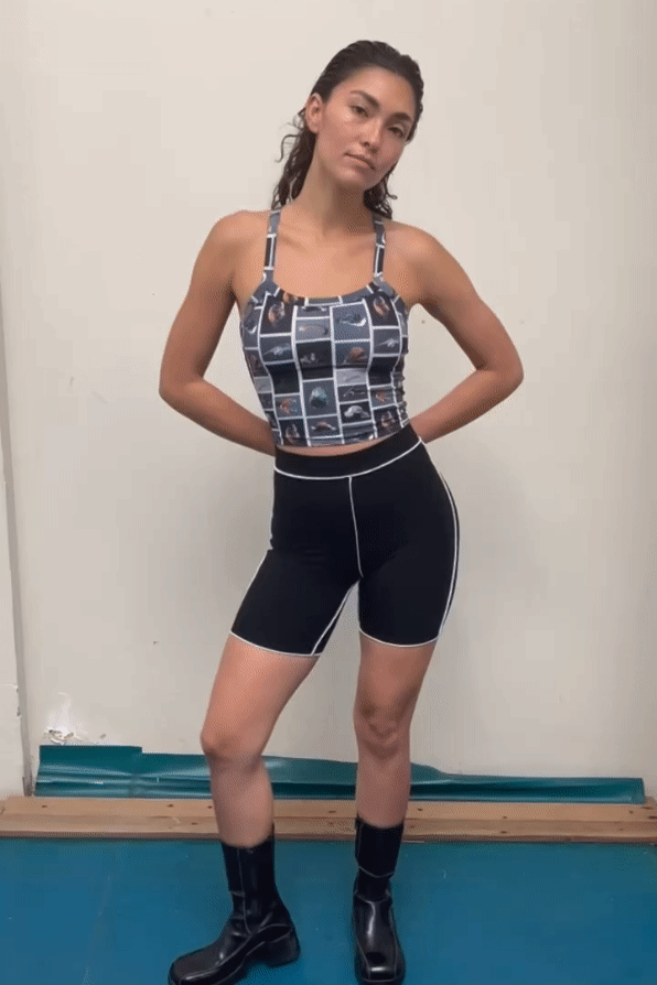 Tencel Rib Lounge Bike Shorts Black
