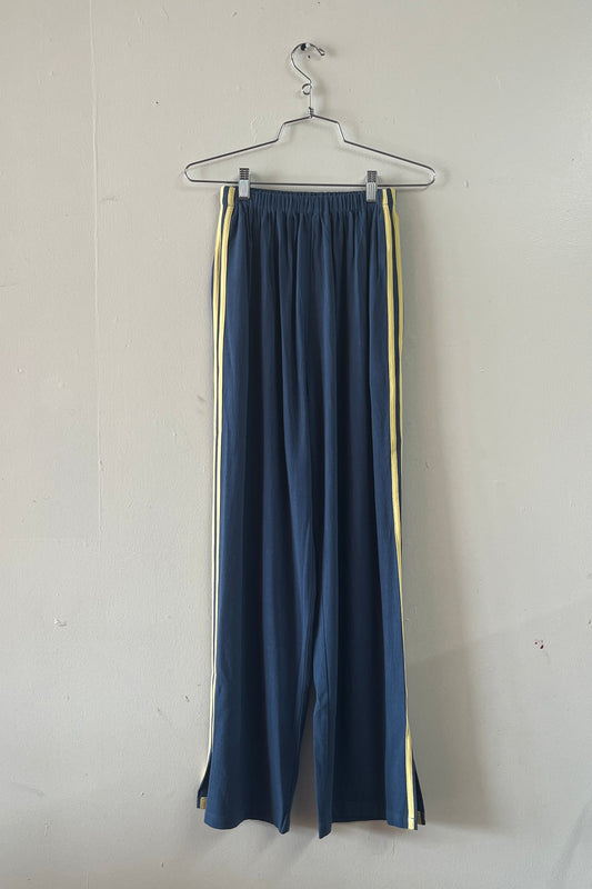 #39: XS Scrap Sporty Lazy Pants Soft Linen - Midnight Blue / Yellow