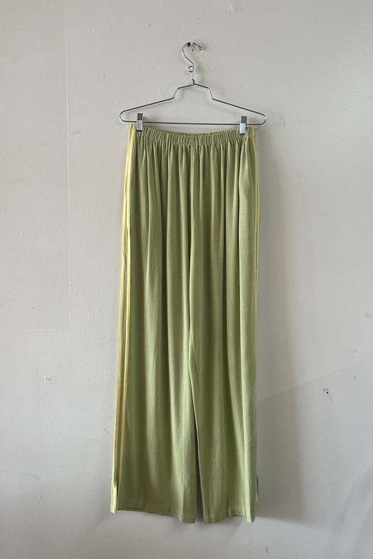 #17: L Scrap Sporty Lazy Pants Soft Linen - Sage Green / Yellow