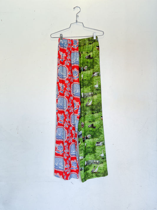 #1, #3: XS Scrap Split Print Lazy Pants - French Sex / Ducks
