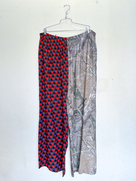 #49: 4X Scrap Split Print Lazy Pants - Diamond / Forest Camo