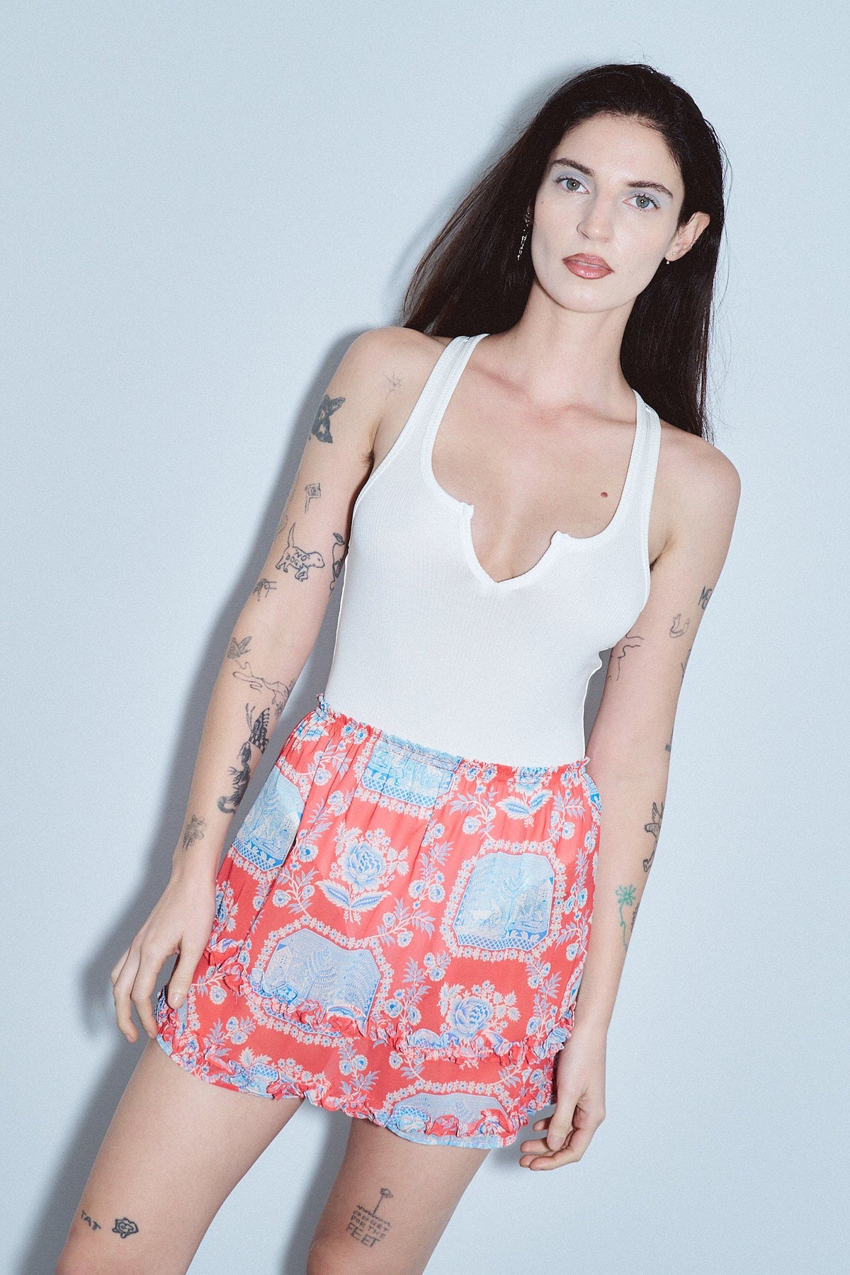 2 left - Chiffon Ruffle French Sex Mini Skirt