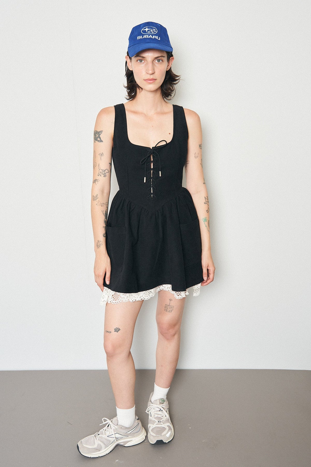 Farm Chores Mini Dress Black