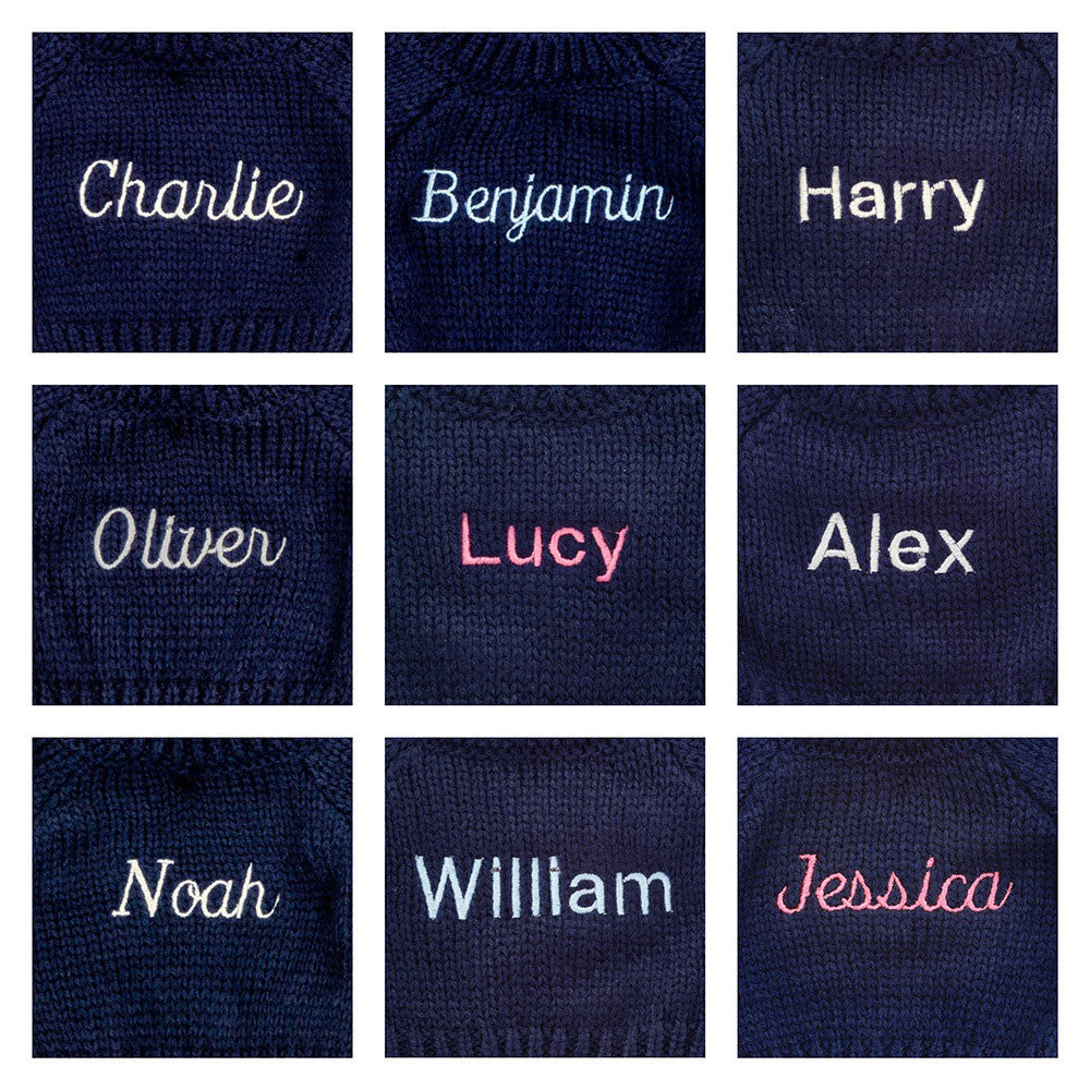 Blossom Cream Bunny with Personalised Navy Jumper