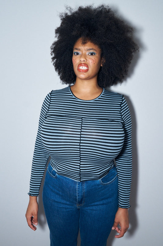 Long Sleeve Shirt Blue Stripe