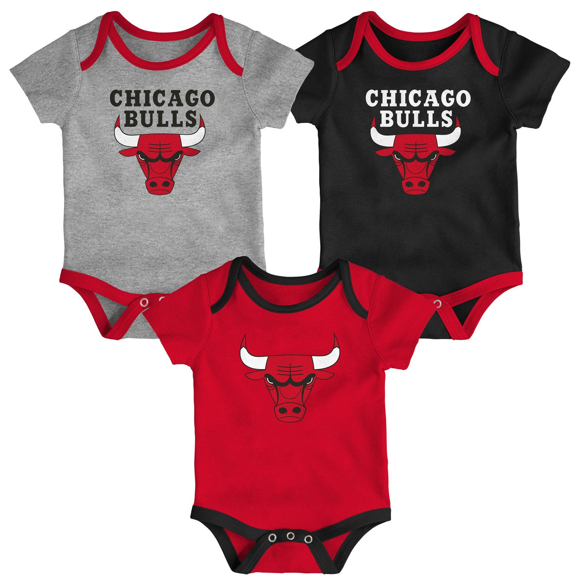 Newborn/Infant Chicago Bulls Game Time 3-Piece Creeper Set