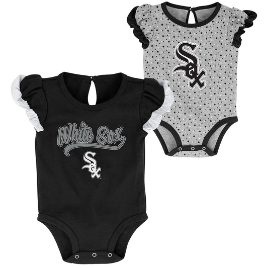 Infant Girls MLB Chicago White Sox Scream and Shout Short Sleeve 2 Pack Creeper Set