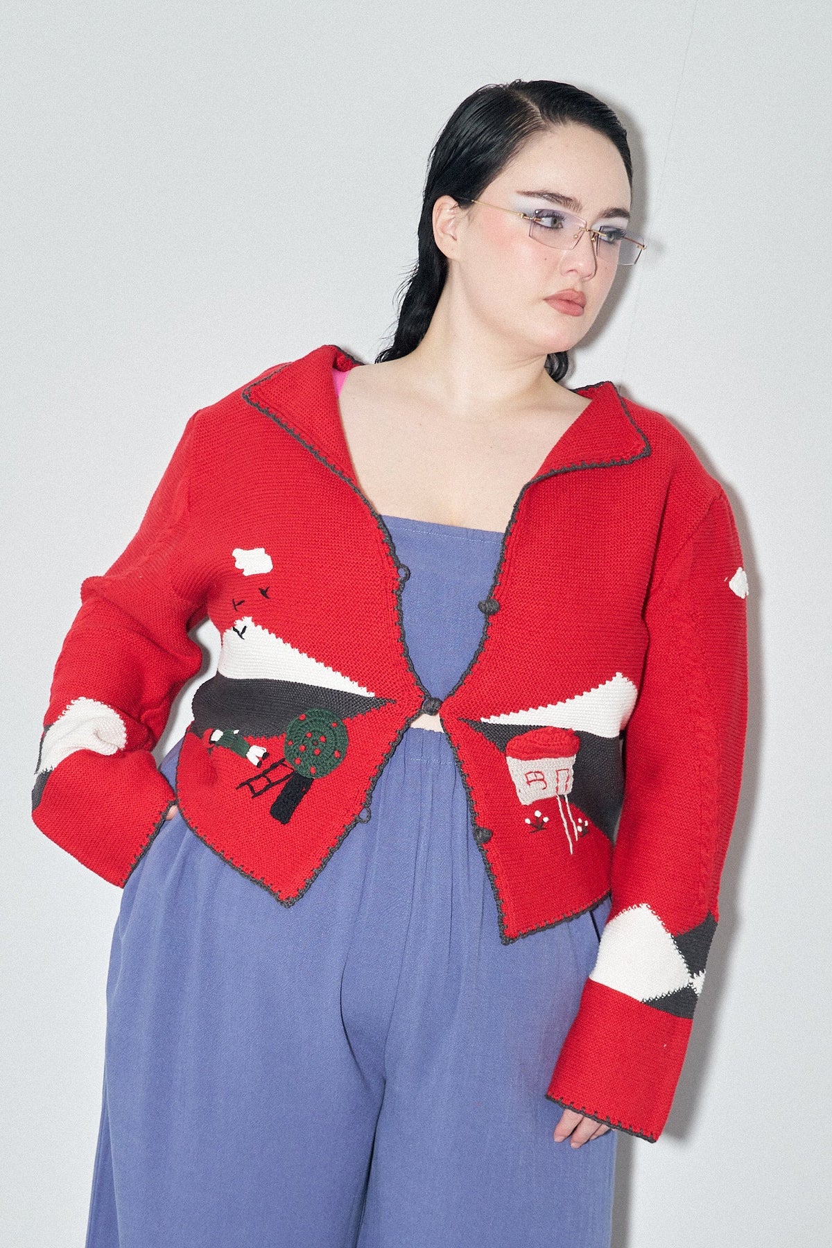 "THE ACCIDENT" Red Cardigan