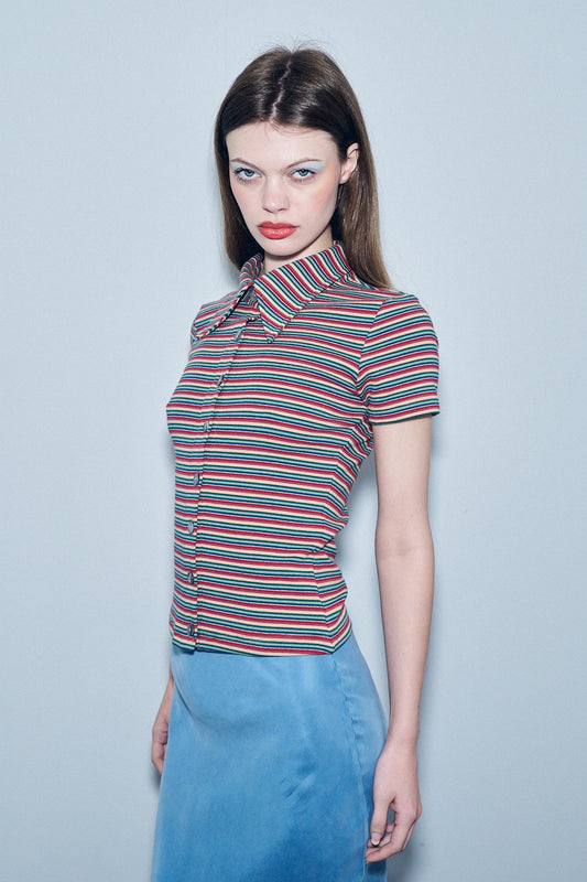 1 left - Monsanto  Stripe Cotton Collar Shirt