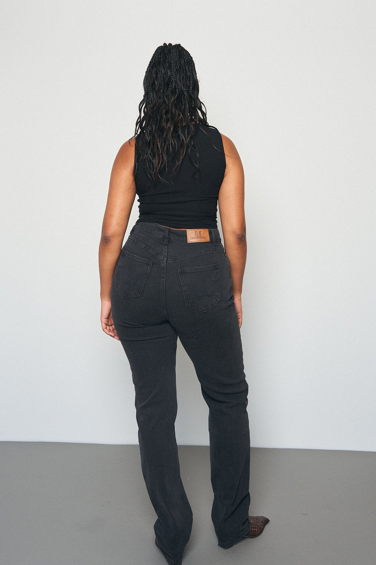 TALL Nap Jeans for Big Butts black denim