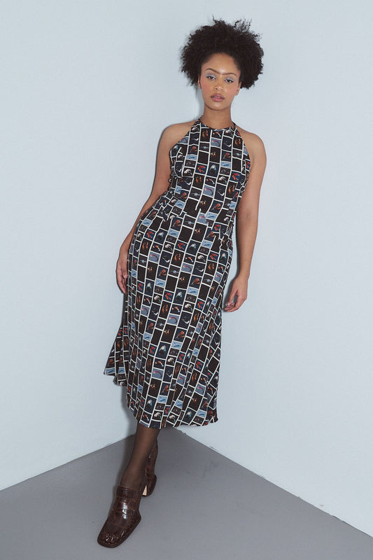 Resort Maxi Dress Soft Linen Cuter Fish