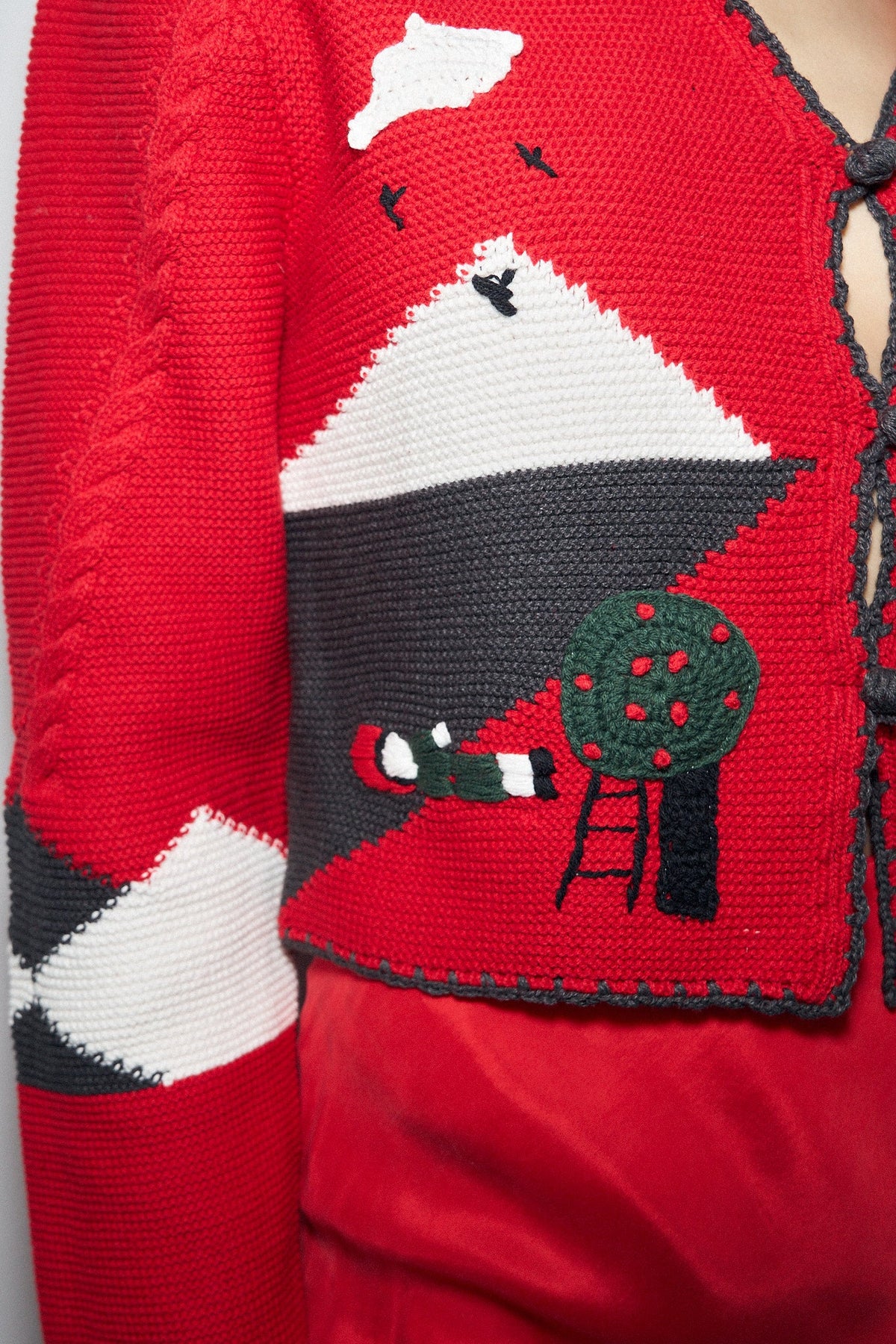 "THE ACCIDENT" Red Cardigan