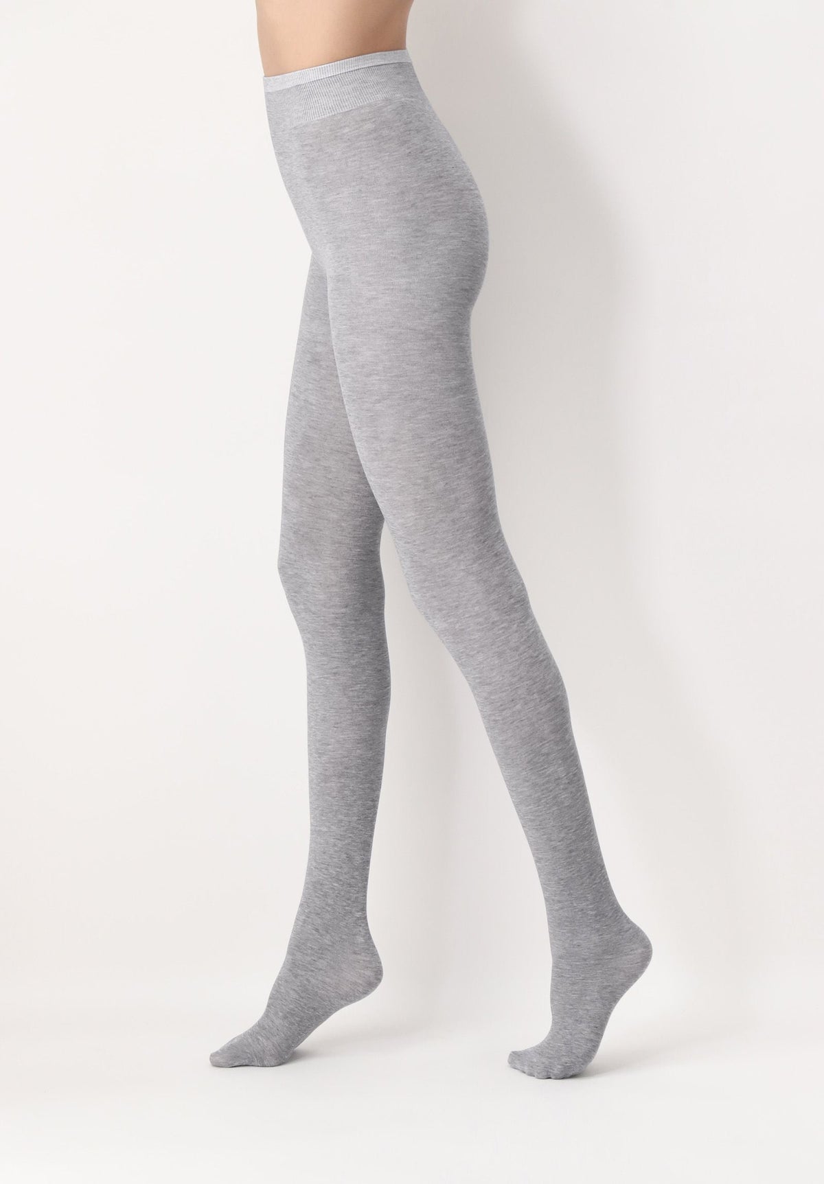 Opaque Lyocell Comfort Touch Tights - Grey Melange
