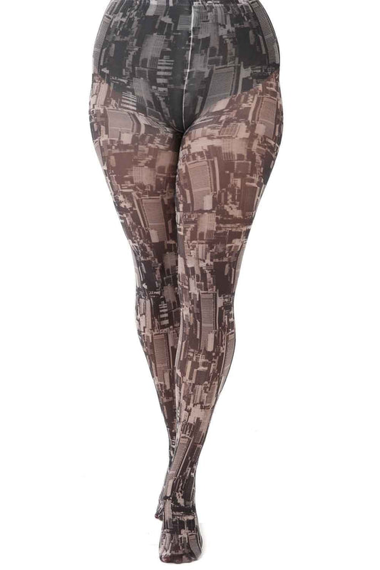 Skyline Printed Tights