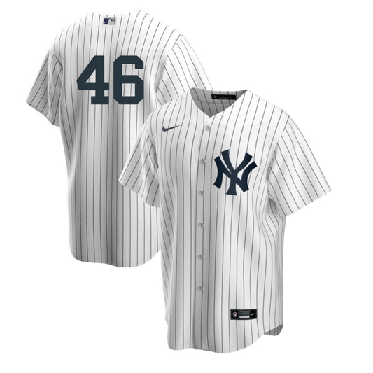 Men's Nike Andy Pettite #46 White New York Yankees Home Official Replica Player Jersey