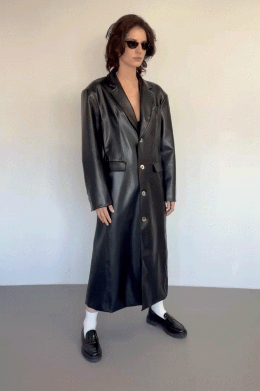 Unisex Matrix Jacket Plant Leather Black