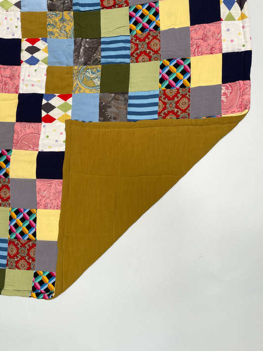 #10:  Scrap Patchwork King Size Quilt - Mustard