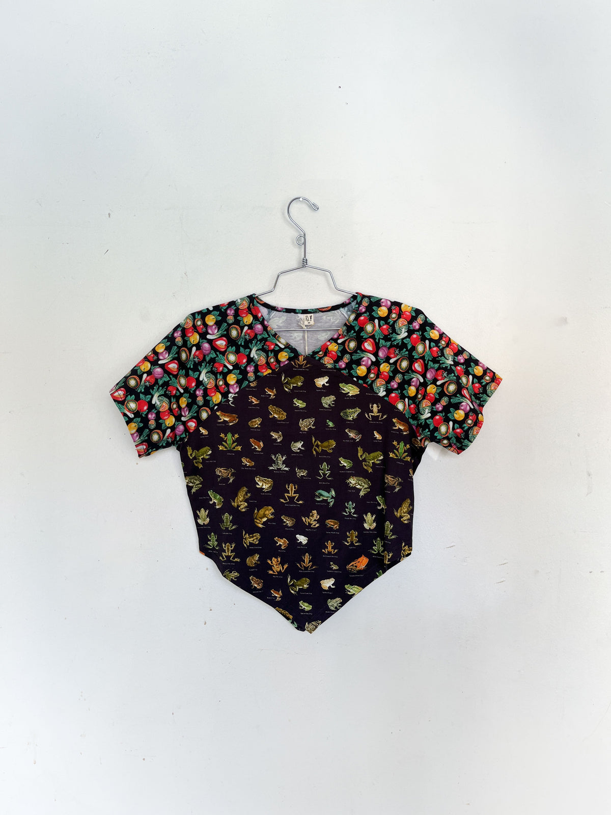 #10: L Scrap Raglan Tee - Favorite Frogs / Vegetable Medley