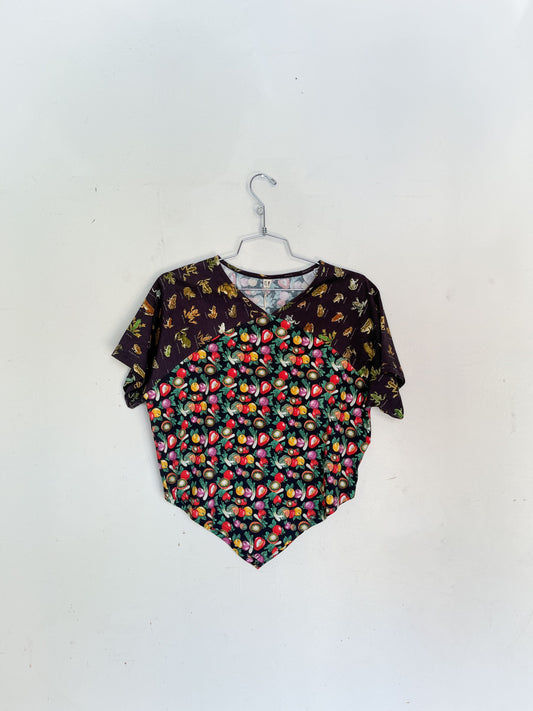 #9: L Scrap Raglan Tee - Vegetable Medley / Favorite Frogs