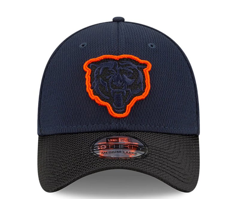Men's Chicago Bears New Era Navy/Black 2021 NFL Sideline Road 39THIRTY Flex Hat