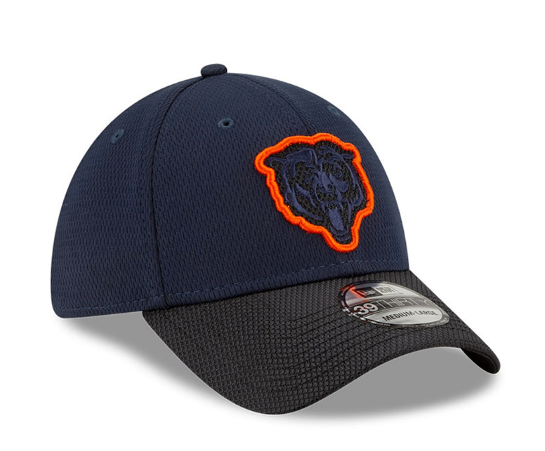 Men's Chicago Bears New Era Navy/Black 2021 NFL Sideline Road 39THIRTY Flex Hat