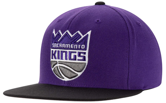 Men's Mitchell & Ness Purple/Black Sacramento Kings Two-Tone Wool Snapback Hat