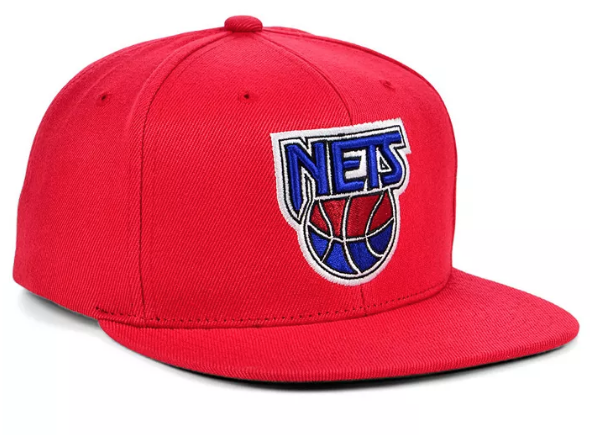 Men's New Jersey Nets Mitchell & Ness Red Basic Core Snapback Hat