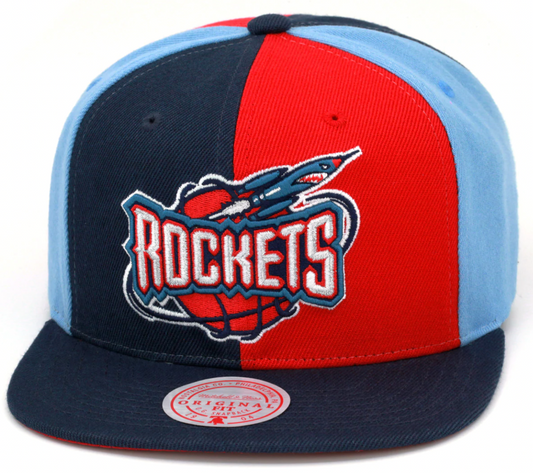 Men's Houston Rockets Mitchell & Ness NBA Pinwheel Snapback Hat