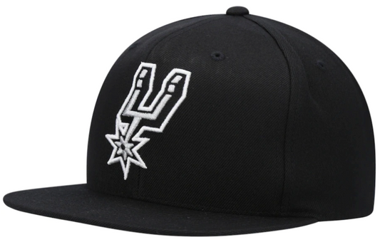 Men's Mitchell & Ness San Antonio Spurs Core Black Adjustable Snapback Hat