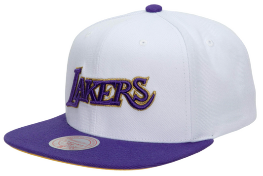 Men's Los Angeles Lakers Mitchell & Ness 50th Anniversary HWC Purple/White Snapback Hat
