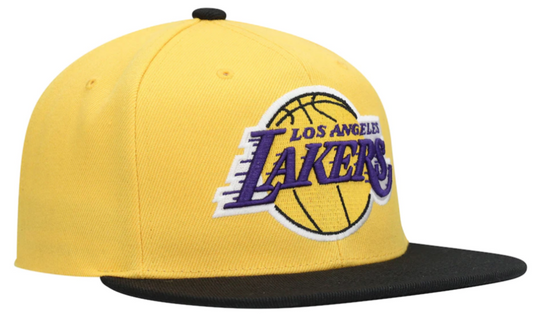 Men's Los Angeles Lakers Mitchell & Ness Gold/Black Hardwood Classics Core Snapback Hat