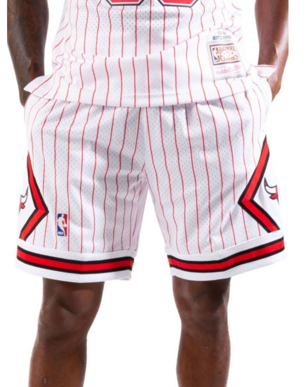 Men's Mitchell & Ness Chicago Bulls Hardwood Classic White Reload Swingman Shorts