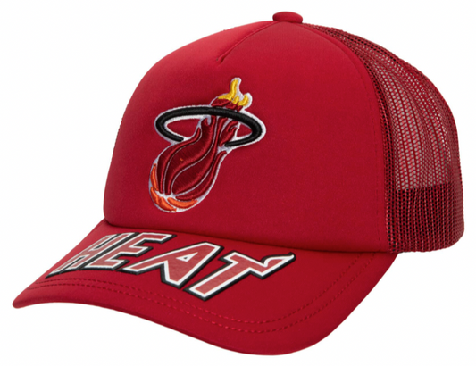 Mens Miami Heat NBA Puff The Magic Trucker HWC Mitchell & Ness Snapback Hat