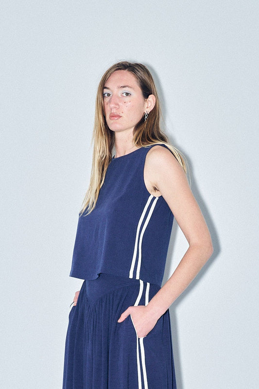 Shift Tank Soft Linen Sporty Spice Navy
