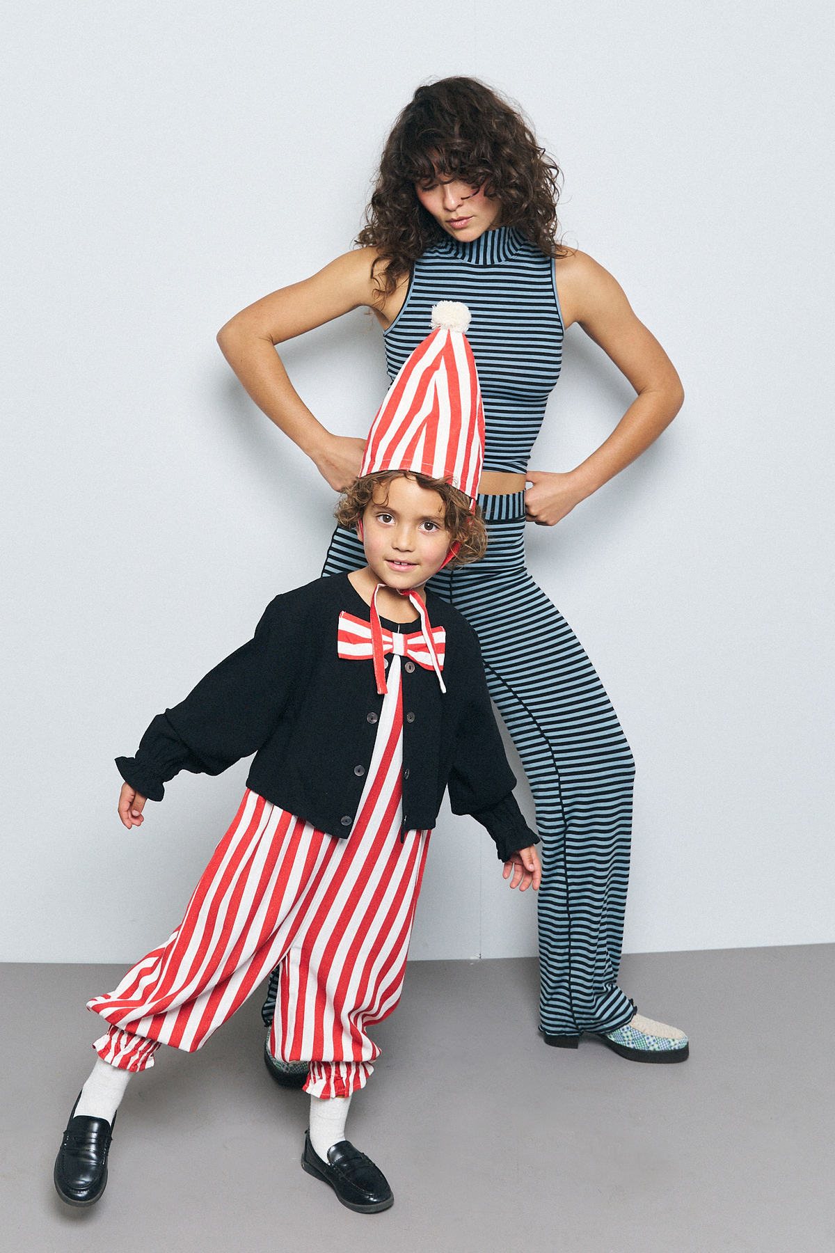 Kid's Thick Linen Clown Jumpsuit