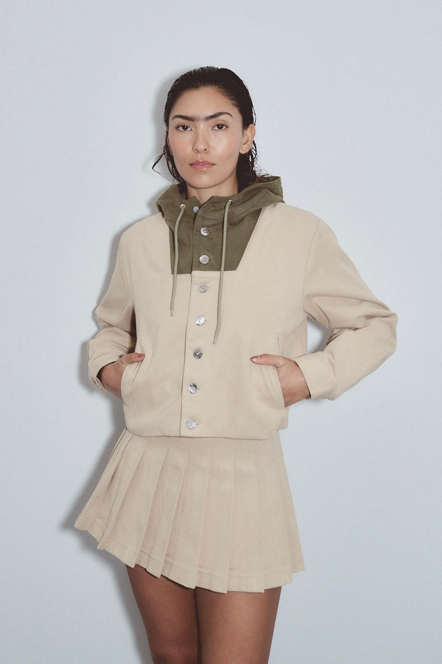 Hooded Canvas Jacket Khaki / Moss