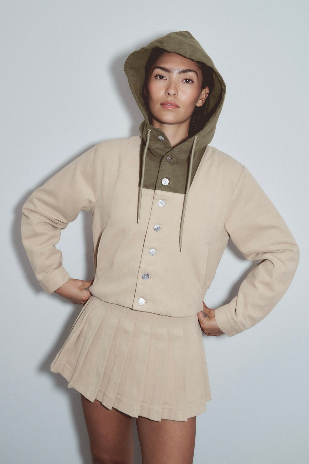 Hooded Canvas Jacket Khaki / Moss
