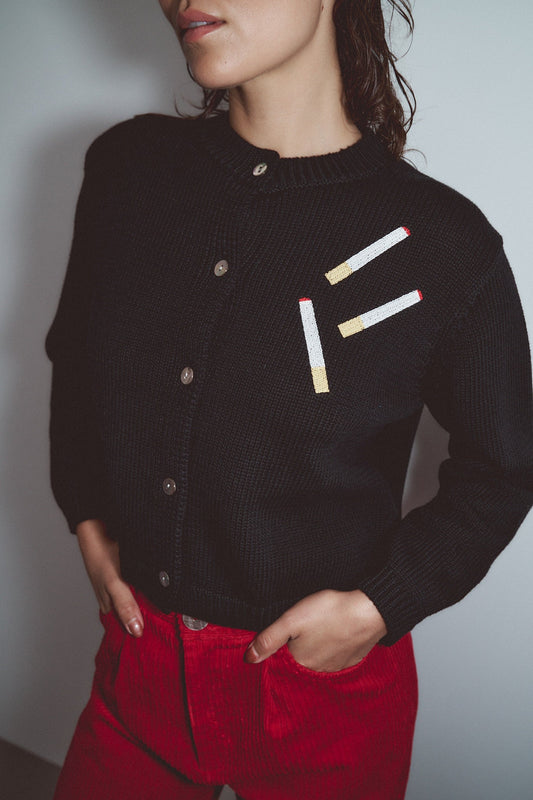 Cigarettes Cotton Cardigan Black