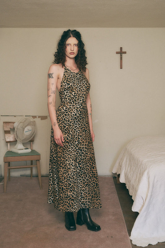 PRE-ORDER: Resort Maxi Dress Soft Linen Leopard