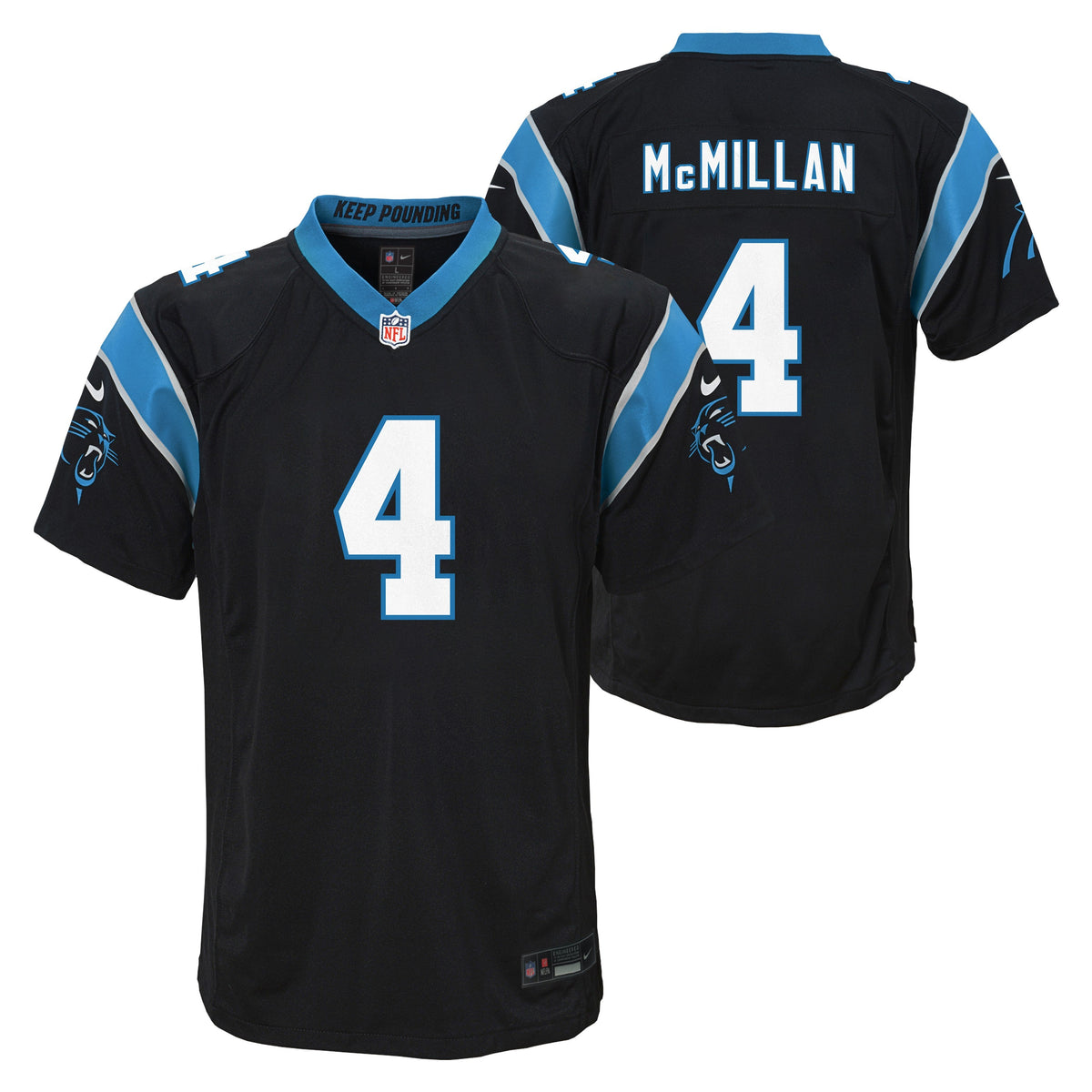 Youth Tetairoa McMillan Carolina Panthers Black Nike Game Jersey