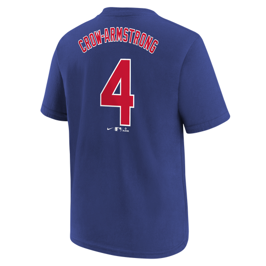 Child Chicago Pete Crow-Armstrong Royal Blue Nike Name And Number Tee
