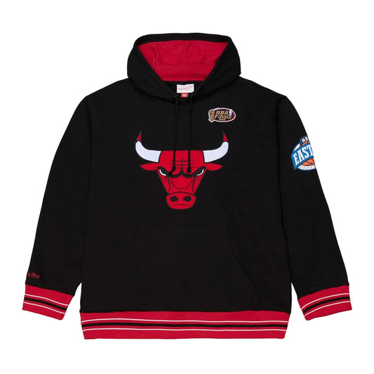 Men's Chicago Bulls Mitchell & Ness Black Playoff Win Lightweight Fleece Hoodie