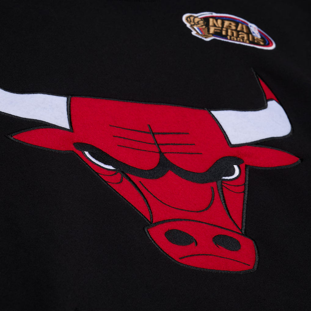 Men's Chicago Bulls Mitchell & Ness Black Playoff Win Lightweight Fleece Hoodie