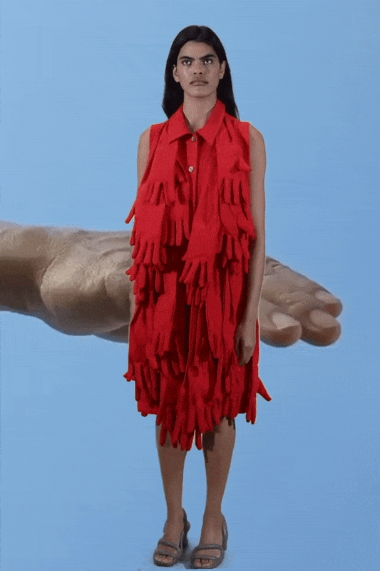 1 left - Helping Hands Dress Thick Linen