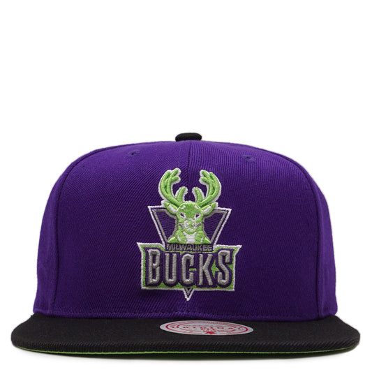 Men's Milwaukee Bucks Mitchell & Ness Hardwood Classics Reload 2.0 Snapback Hat - Purple/Black