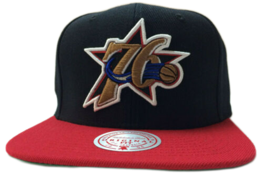 Mens NBA Philadelphia 76ers Team 2 Tone Snapback Hat By Mitchell And Ness